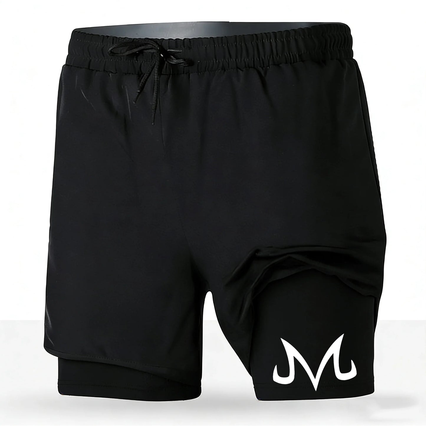 Men's Dragon Ball Anime 2-in-1 Running Shorts Majin Vegeta Print Quick Dry Athletic Workout Shorts 2026 New Unisex