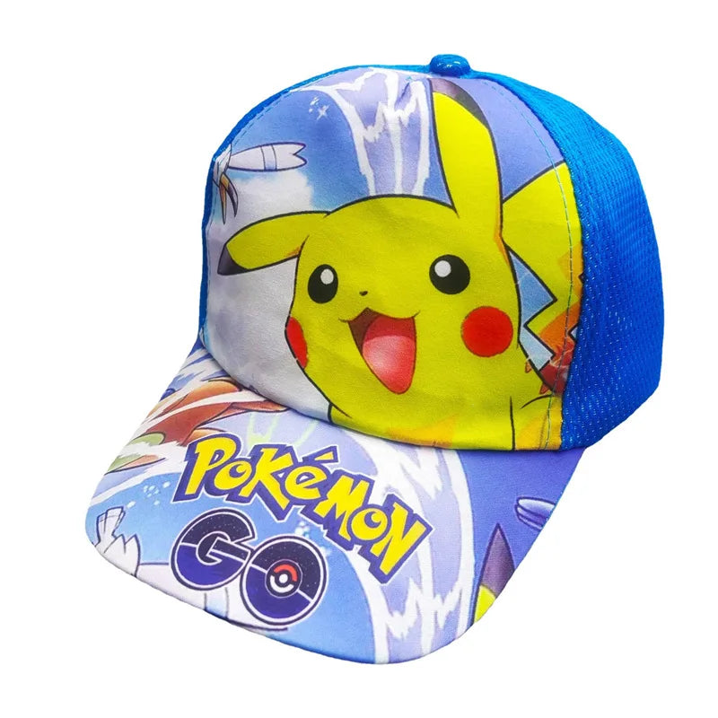 Kreslená bejzbalová čiapka s motívom Pokémona, čiapka s Pikachuom, nastaviteľná, Pokemon Cosplay, Hip Hop, pre deti, dievčatá, chlapcov, anime postavičky, hračky, darčeky pre deti