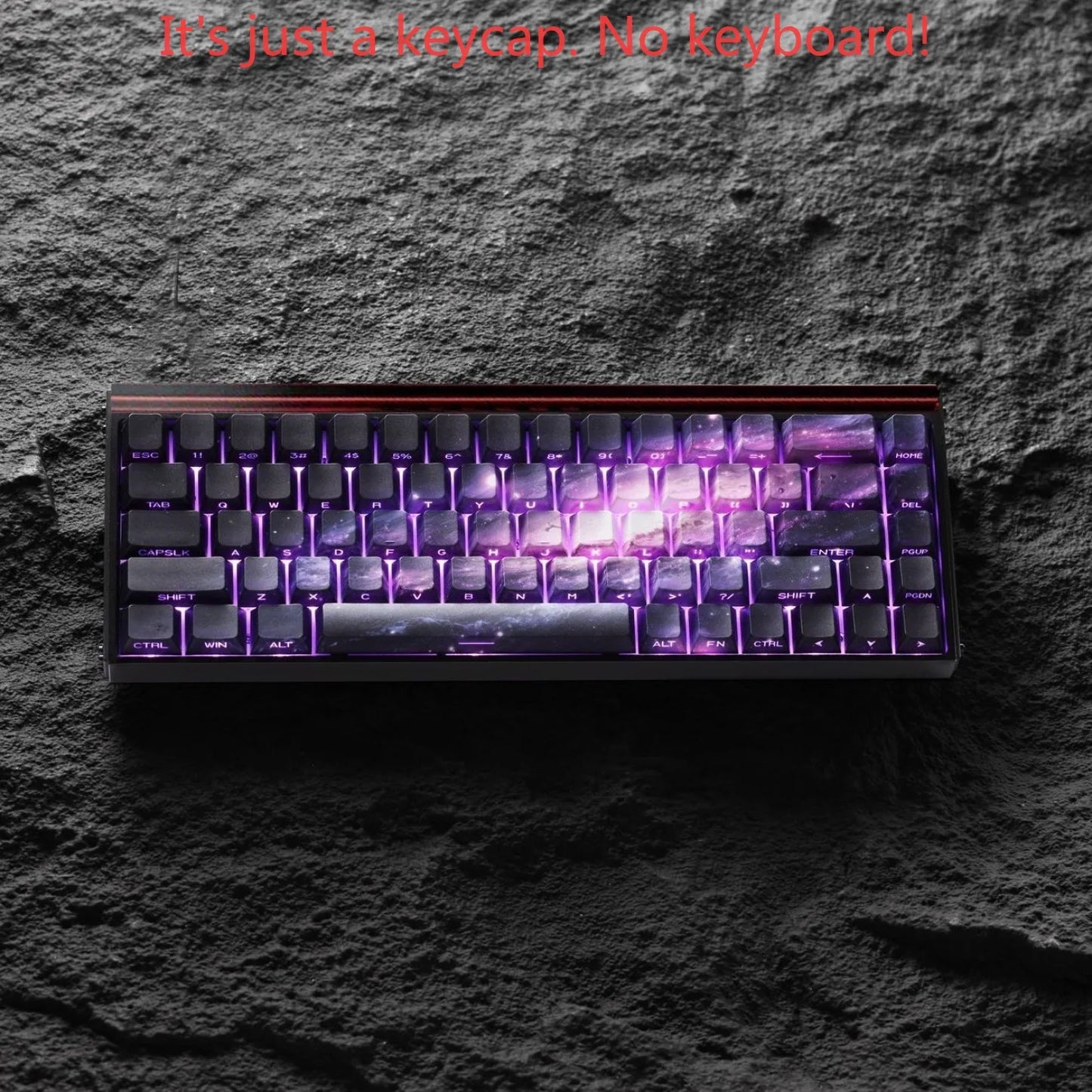Purple Galaxy Gradient Side Carving Transparent Cherry Keycap PBT 135 Key Compatible with 60/64/84/98/108 Mechanical Keyboard