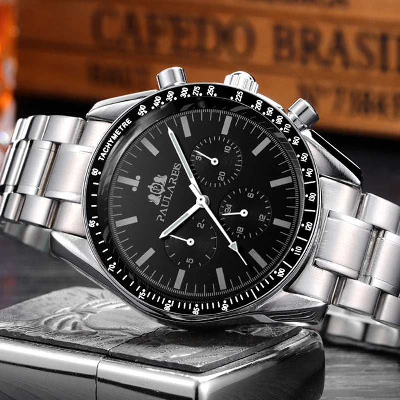 PAULAREIS P Brand Luxury Men Mechanical Watches Calendar Business Watch Men's Sports Waterproof Stainless Steel Automatic Watches