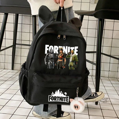 Neuer Fortnite-Cartoon-Rucksack für Jungen und Mädchen, lässige Schultasche mit großem Fassungsvermögen, Studententasche mit Hasenohren, Reiserucksack, Schreibwaren-Geschenk
