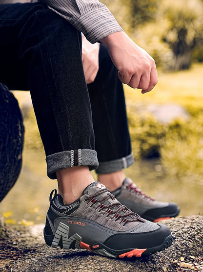 Outdoor-Liebhaber-Trekkingschuhe für Herren, wasserdichte Wanderschuhe, Bergstiefel aus echtem Leder, Woodland-Jagd- und taktische Schuhe