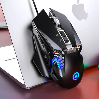 Kabelgebundene RGB-Esports-Gaming-Maus mit Hintergrundbeleuchtung, 200-7200 DPI einstellbar, USB-Kabelanschluss für PC, Laptop und FPS-Spiele