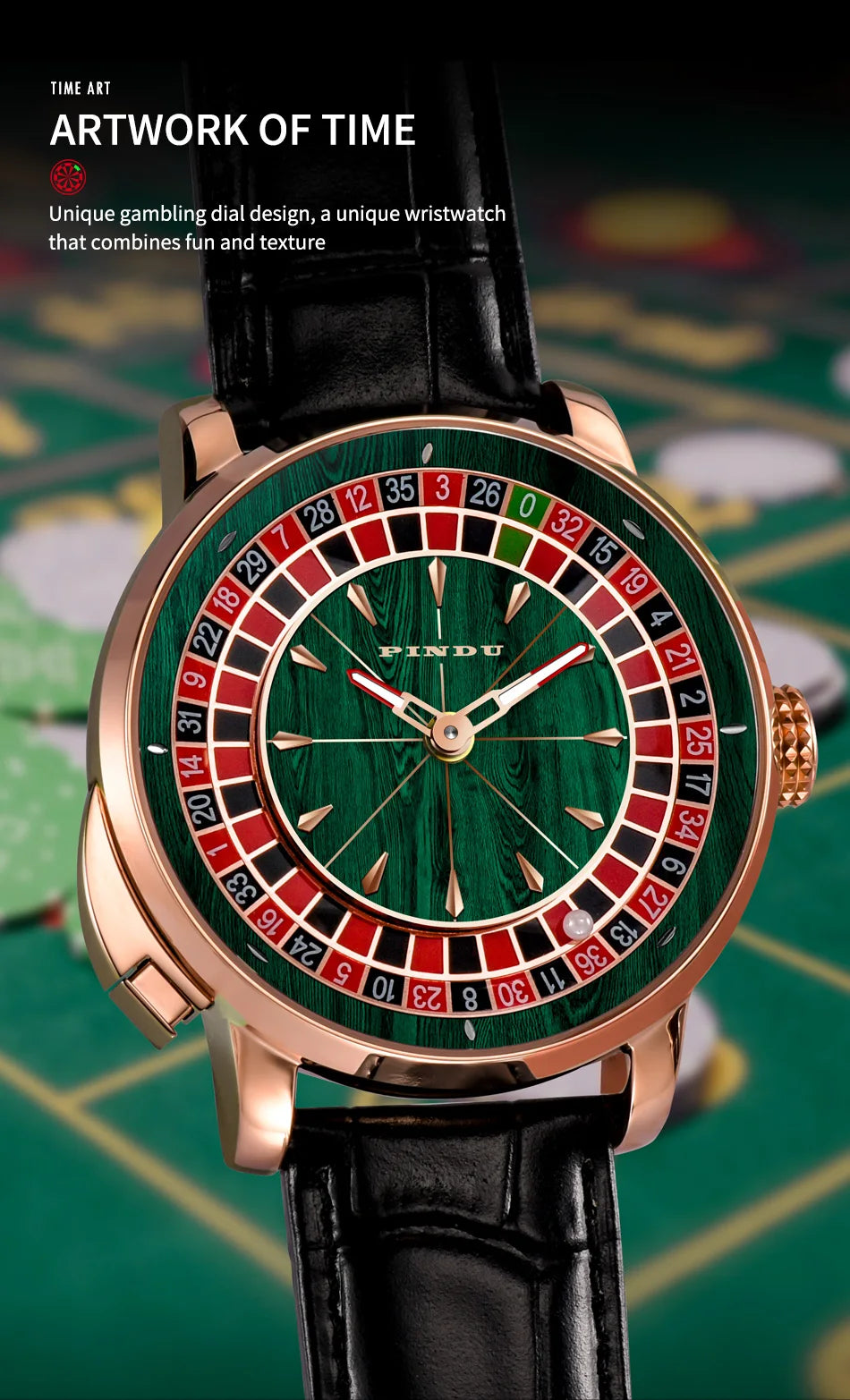 2025 NEW PINDU design Rotating dial Mechanical Watch Men Japan NH35 Movement Sapphire Waterproof TOP-luxurious Automatic watch