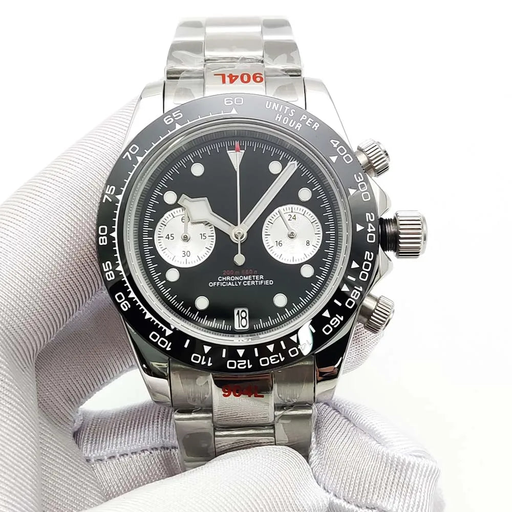 Men's VK64 Sapphire Quartz Stainless Steel Chronograph Casual Sport Waterproof Men's Automatic Watch
