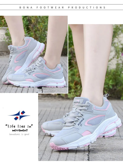 BONA New Designers hardloopschoenen, ademende outdoorsportschoenen, lichtgewicht sneakers voor dames, comfortabele sportschoenen voor dames