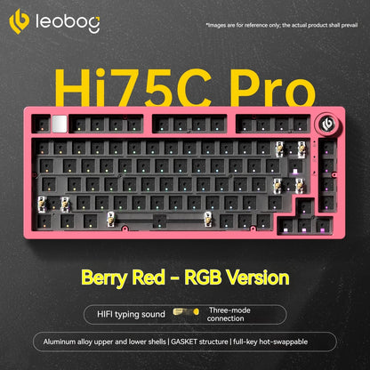 LEOBOG Hi75C Mechanical Wireless Keyboard Aluminium 3-Mode With Knob Hot Swap RGB Gasket Hi75C Gaming Keyboard Customization PC