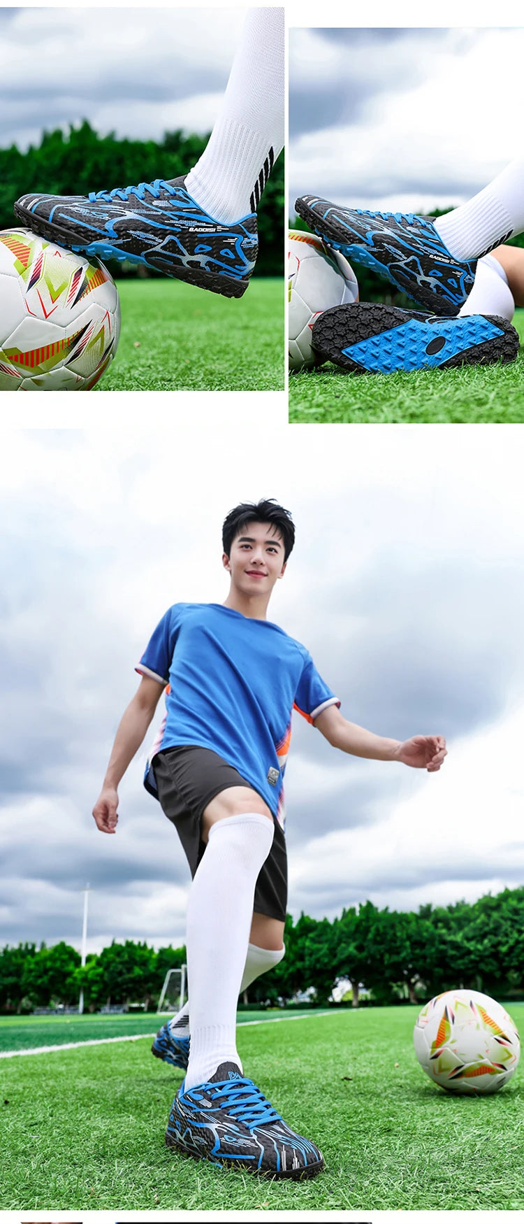 Neue Herren-Fußballschuhe TF Sport Trainings-Soccer-Schuhe, weich, ultraleicht, atmungsaktiv, professionelle Unisex-Sneaker, Rasen-Stollenschuhe für Matches