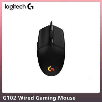 Logitech G102 G203 Wired Gaming Mouse 2.1 Meter Long Cable 8000 DPI RGB Effects for PC Laptop Office Gamer Flexible