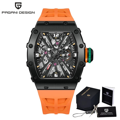 PAGANI DESIGN PD1738 Men Quartz Watches 42MM VH65 Black Case Sapphire Stainless Steel 50M Waterproof Wristwatch Watch for Men