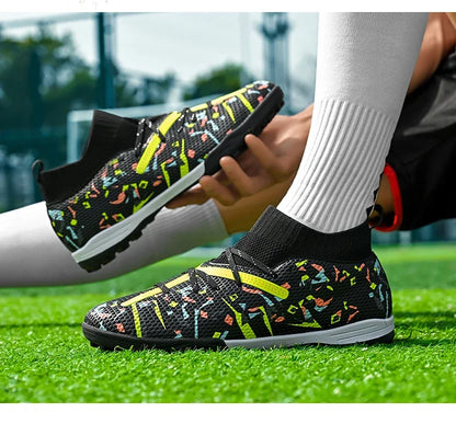 Chaussures de football pour hommes, chaussures de soccer professionnelles, chaussures de futsal d'extérieur, chaussures de soccer unisexes pour terrain synthétique, chaussures de soccer respirantes pour entraînement et mat