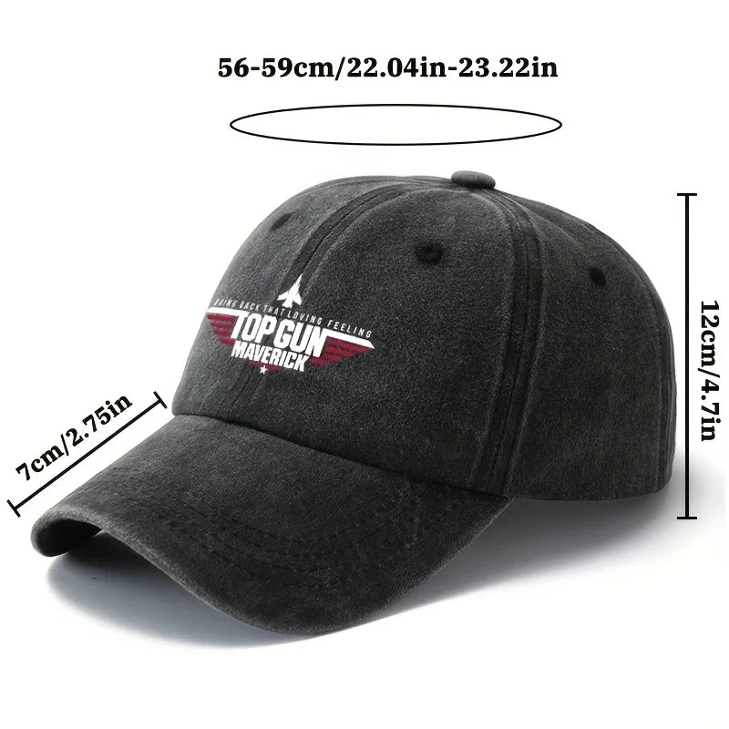 "TOP GUN MAVERICK" Men'S Classic Vintage Baseball Cap, Adjustable  Hat with Curved Brim, Casual Outdoor Sports