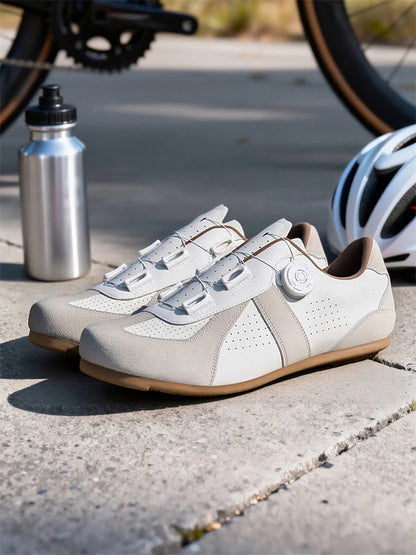 Women's Non-Lock Mountain Bike Shoes, No Cleats, Road Cycling RB Speed Rubber Sole Shoes, Men's Rubber Sole Cycling Shoes