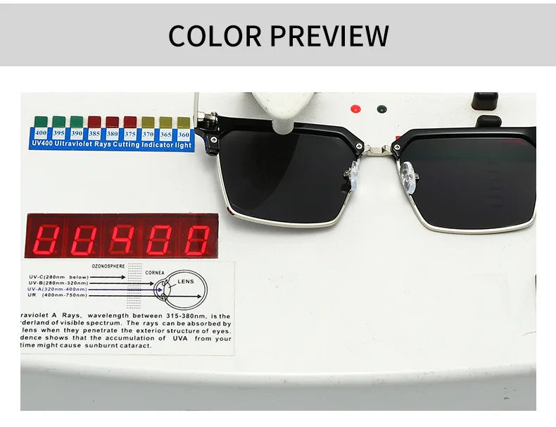 LOERHUNAR High Quality Square Frame TR90 Pure Titanium Myopia Sunglasses for Men Woman UV400 Sunshade Driving Fishing Sunglasses