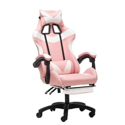 Silla gaming Sillón gaming Silla de oficina ajustable en altura con función reclinable ajustable, orejas de gato y cojines