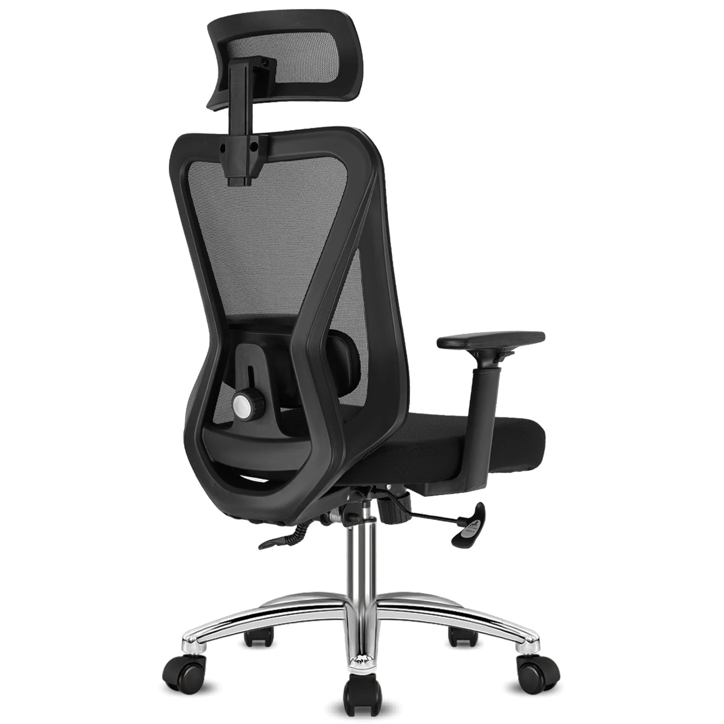 Durrafy Ergonomic Office Chair, Desk Chair With Headrest, Armrests, Swivel Chairs With 90°-130° Reclining Function (Lockable)