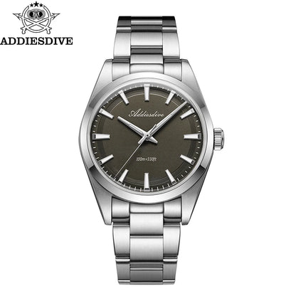 Orologio da uomo ADDIESDIVE in acciaio, stile di lusso, dotato di vetro bombato, movimento al quarzo e rivestimento luminescente blu BGW9; impermeabile fino a 100 ATM, display analogico – Modello AD2066