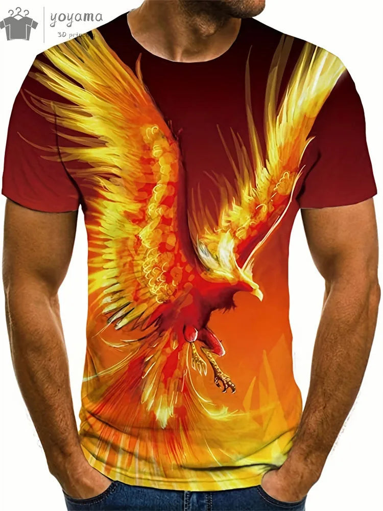 Animal Dragon 3D Print Sport Quick-dry Breathable Men TShirt Outdoor Street Harajuku Run Fitness Short Sleeve Clothes Top Summer