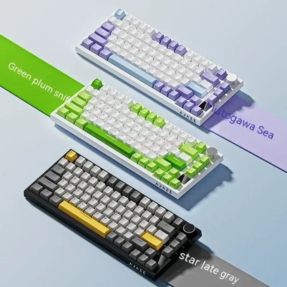 Ajazz Ak820 Pro Fessional Mechanical Keyboard Tft Screen Multifunctional Knob Game Keyboard 3 Mode Hot Plug Rgb Pad Office Gift