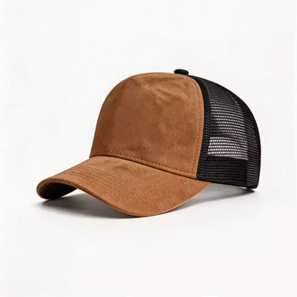 Summer Mesh Baseball Cap Women Men Solid Suede Cap Patch Snapback Hat Casual Breathable Unisex Street Hip Hop Trucker Caps