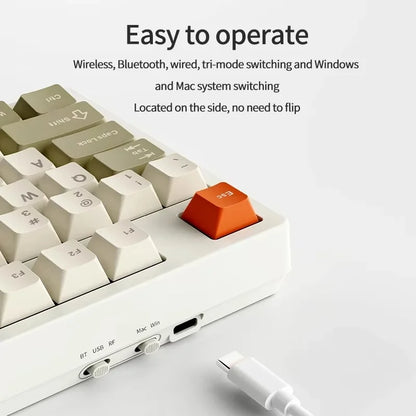 New AJAZZ AK35I V3 MAX Tri-mode Wired Bluetooth Wireless Gaming Keyboard Gasket Full Key Hot Swap 104 Keys Customized Keyboard