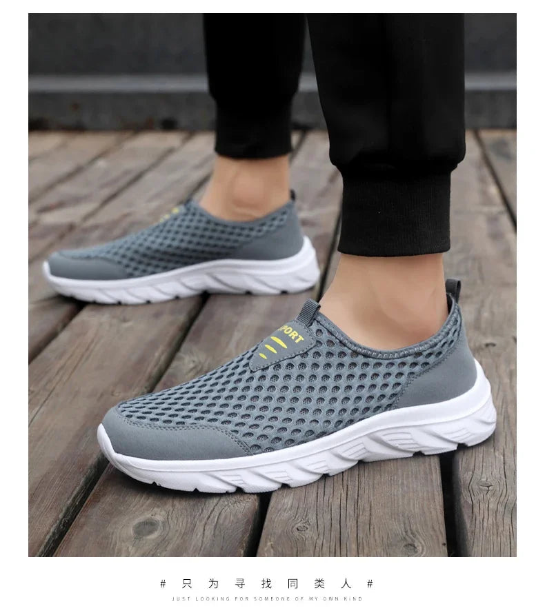 YRZL Lightweight Men's Casual Shoes, Breathable Slip-On Male Casual Sneakers, Anti-Slip Men's Flats, Outdoor Walking Shoes Size 39-46