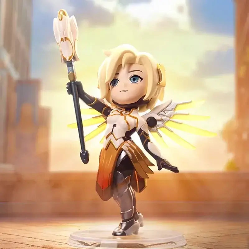 POP MART Overwatch Play of The Game serijos paslaptinga akloji dėžutė – kawaii stiliaus žaislai, dekoratyvinės figūrėlės, namų dekoras, staliniai modeliai-lėlės