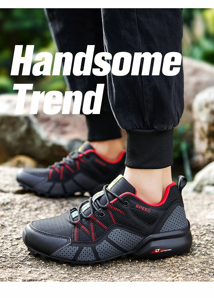 Herenwandelschoenen voor alle terreinen – outdoor sportschoenen van ademend mesh, antislip en slijtvast, voor wandelen en fietsen outdoor