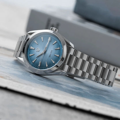 Ceas Watchdives WD0006, mecanism VH31 cu secundar fluid, sticlă de safir bombată, strat luminescent BGW9, rezistent la apă până la 10 bari, 38 mm, stil vintage