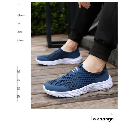 YRZL Lightweight Men's Casual Shoes, Breathable Slip-On Male Casual Sneakers, Anti-Slip Men's Flats, Outdoor Walking Shoes Size 39-46