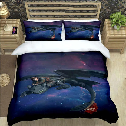 How to Train Your Dragon Duvet Cover Pillowcase Bedding Set Adult Boy Girl Bedroom Decoration Children Single Double Large Size