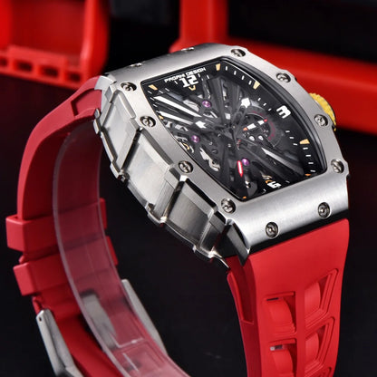 Reloj de cuarzo para hombre PAGANI DESIGN 2026 nuevo, movimiento VH65, esfera esqueleto, resistente al agua 100M, deportivo rectangular, cristal de zafiro