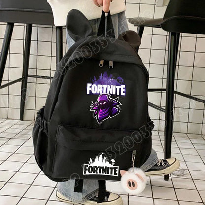 Neuer Fortnite-Cartoon-Rucksack für Jungen und Mädchen, lässige Schultasche mit großem Fassungsvermögen, Studententasche mit Hasenohren, Reiserucksack, Schreibwaren-Geschenk
