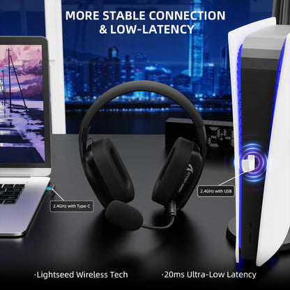 ATTACK SHARK L80PRO 3-in-1 Gaming-Headset – Kabellose Bluetooth-Kopfhörer mit niedriger Latenz, Doppelmikrofon, 40mm Hi-Fi-Sound und stabiler Verbindung fürs Gaming
