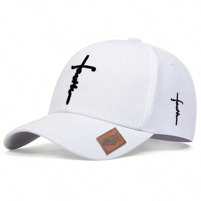 Șepci de baseball unisex cu broderie în formă de cruce, reglabile, pentru activități în aer liber, de primăvară și toamnă, casual, cu protecție solară