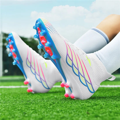 Botas de futebol Superfly FG para exterior, sapatilhas de futebol pretas com pitons, calçado desportivo profissional macio, respirável e confortável, tamanhos grandes