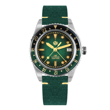 San Martin 2025 Men's Watches Retro NH34 GMT Sandwich Dial 40mm Bidirectional Sapphire Bezel Luxury Sports Watch 20Bar SN0134