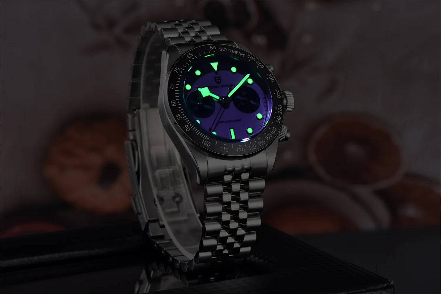 PAGANI DESIGN Men Watches 2026 New Pink BB Panda Dial Chronograph Fashion Luxury Quartz Watch For Men VK64 Movt Waterproof Watch