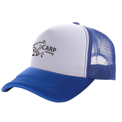 Pánske trucker čiapky s potlačou „Carp Fish“ – vtipné rybárske čiapky, baseballové čiapky, štýlové letné unisex čiapky zo sieťoviny MZ-169