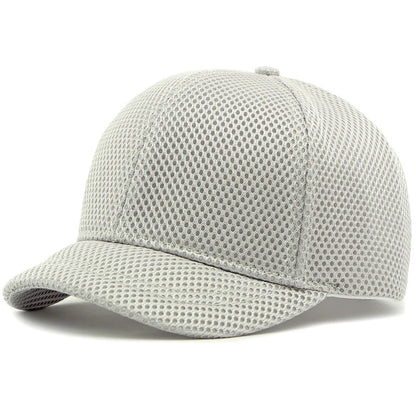 HT4828 5 cm Baseballkappe mit kurzer Krempe für Herren, 6-Panel-Baseballkappe, atmungsaktive Mesh-Trucker-Cap, Herren und Damen, einfarbig, schlichte Snapback-Cap