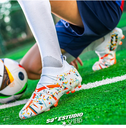 Chuteiras de Futebol Profissionais para Homem em Malha Respirável, Chuteiras Antiderrapantes Rápidas, Sapatilhas de Moda para Relva Artificial, Sapatos de Futebol Masculinos