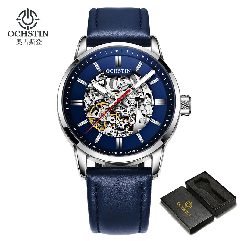 OCHSTIN Automatic Mens Watches Top Brand Luxury Royal Luminous Skeleton Waterproof Mechanical Fashion Male Clock Gifts for Men