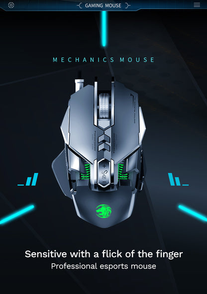 RGB 6400 DPI Magnetic Suction DIY Counterweight Wired Mechanical Mouse for Esports Gaming PC