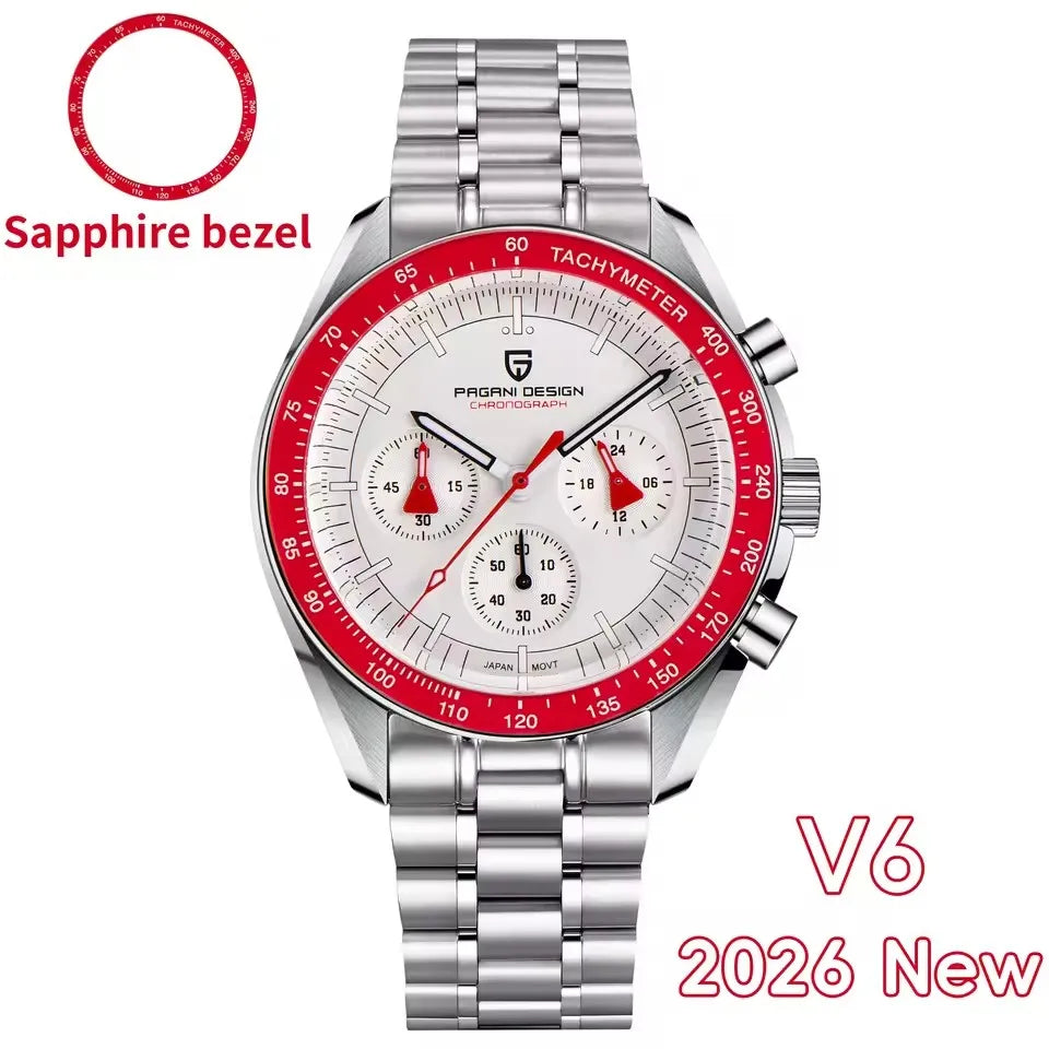 2026 New PAGANI DESIGN Mens Watches Quartz Speed Sports Chronograph Watch For Men Waterproof Luminous AR Sapphire Man Gift Clock