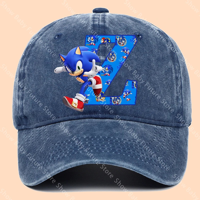 New Cartoon Cute Retro Baseball Caps Sonics Letter Man Boys Hat Hip Hop Breathable Mesh Hats Cute Anime Sunbonnet Birthday Gifts