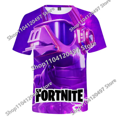 Fortnites Theme Birthday Number T-Shirt Summer Child White Clothes Cartoon Hot Game Short Sleeve Tees Casual Tops Funny Gifts