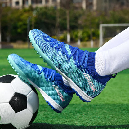 Botas de fútbol de césped profesionales para hombre, botines de fútbol con malla transpirable, zapatillas de fútbol juveniles antideslizantes, sneakers masculinas Society Chuteira