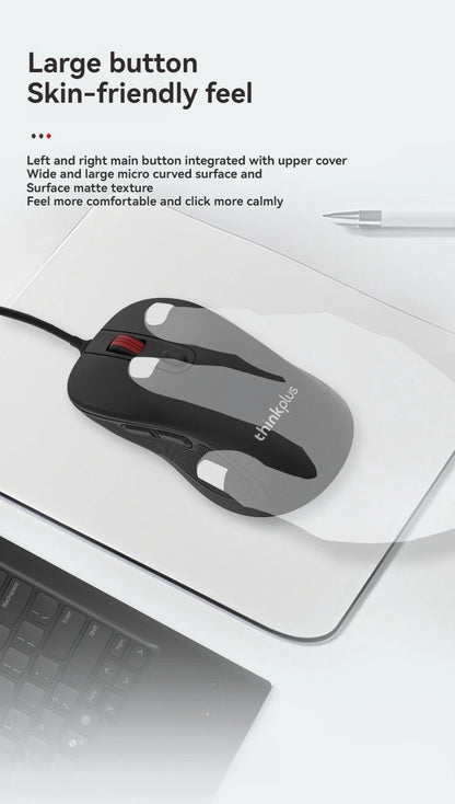 Original Lenovo Wired Mouse M10Pro USB Interface Driver-Free Gaming Office Simple Optical 6-Button Notebook Desktop Computer