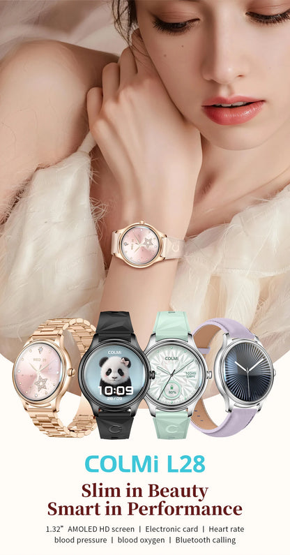 New COLMI L28 Air Ultra-thin Smartwatch 1.32 inch AMOLED Display, Women's Health Management, Exquisite Smart Watch For iOS Phone