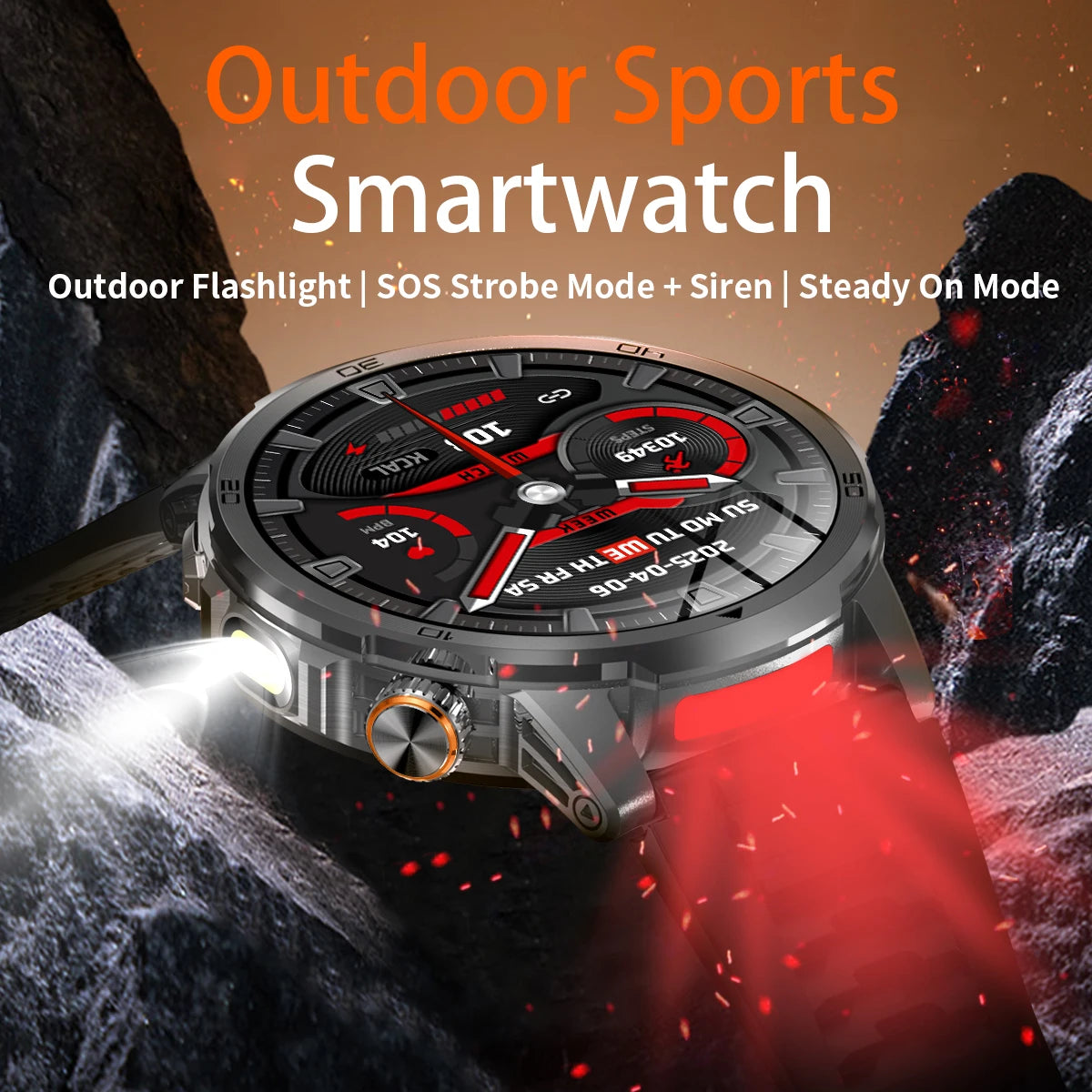 2026 New Military Outdoor Smart Watch 1.85‘’ AMOLED 1000mAh Large Battery 5ATM Waterproof Voice Call Sports Men Fitness Bracel